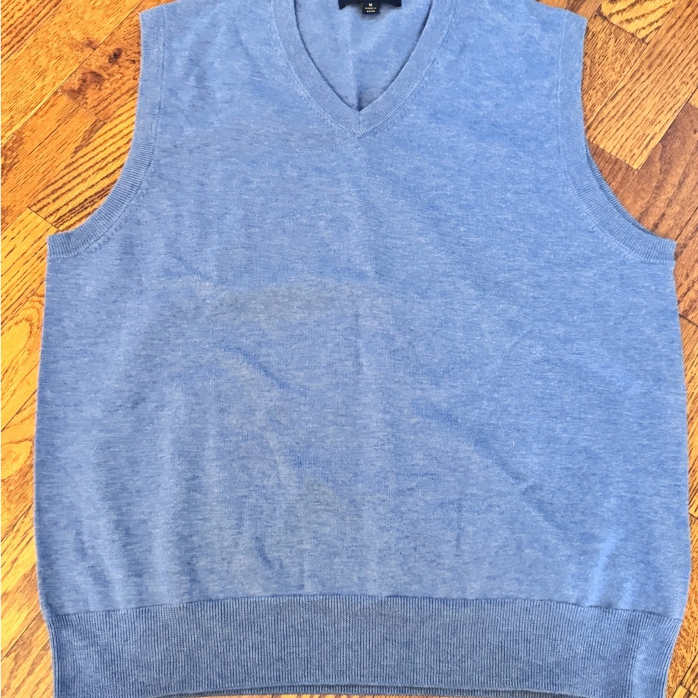 Brooks Brothers men’s size medium supima cotton blue v neck sweater vest - Picture 11 of 11